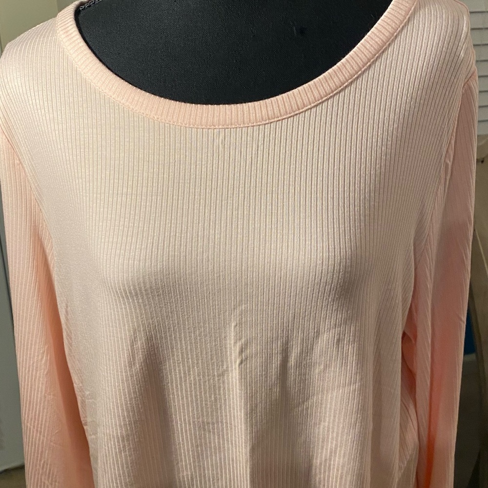 Long Sleeve Ribbed Lounge Top - Picture 2 of 6